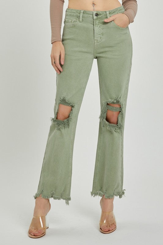 Abbi's Olive Cropped Jeans