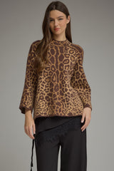 Animal Print Knit Sweater