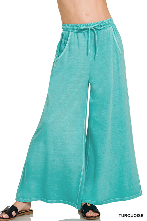 Pigment Dye and Enzyme Washed Terry Cloth Pants