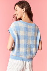USA Chain Stitch Gingham Sweater