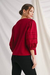 3/4 Puff crochet Sleeve Top
