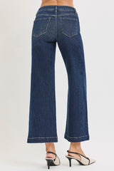 Estelle's Mid Rise Crop Wide Seam Ribbed Jeans