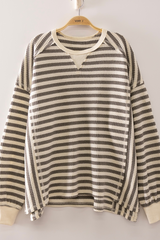 Soft Waffle Knit Raglan Long Sleeve Top