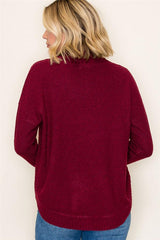 Slouchy Turtle Neck Tulip Hem Sweater