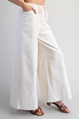 Cream Wide Leg Pants