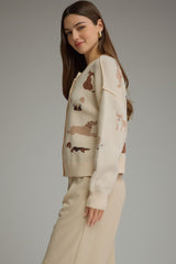 Cream Multi Dog Breed Cardigan