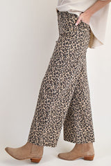 Animal Printed Washed Twill Pant