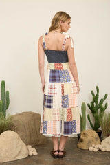 Smocked Patchwork Tiered Maxi Dress