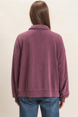 Mineral Wash Button Front Sweatshirt