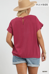 Curvy Drawstring Linen Top