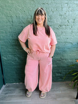 Curvy Short Sleeve and Adjustable Pant Set