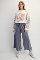 Ankle Blue Mineral Wash Terry Pants