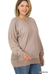 Ribbed Detail Sweatshirt With Pockets