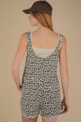 Leopard Tied Romper With Pockets