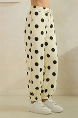 Black and Cream Polka Dot Sweatpants