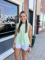 Lime Tank With Eyelet Detail