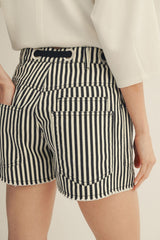 Striped Braided Belt Shorts