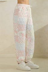 Pastel Quilted Floral Pants