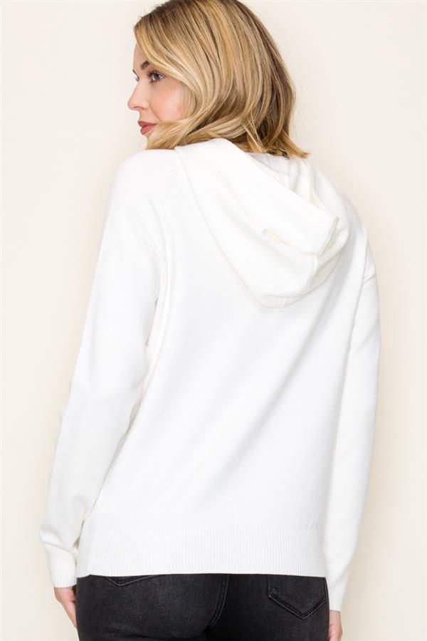 Textured Hooded Sweater