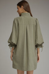Olive 3/4 Balloon Sleeve Dress
