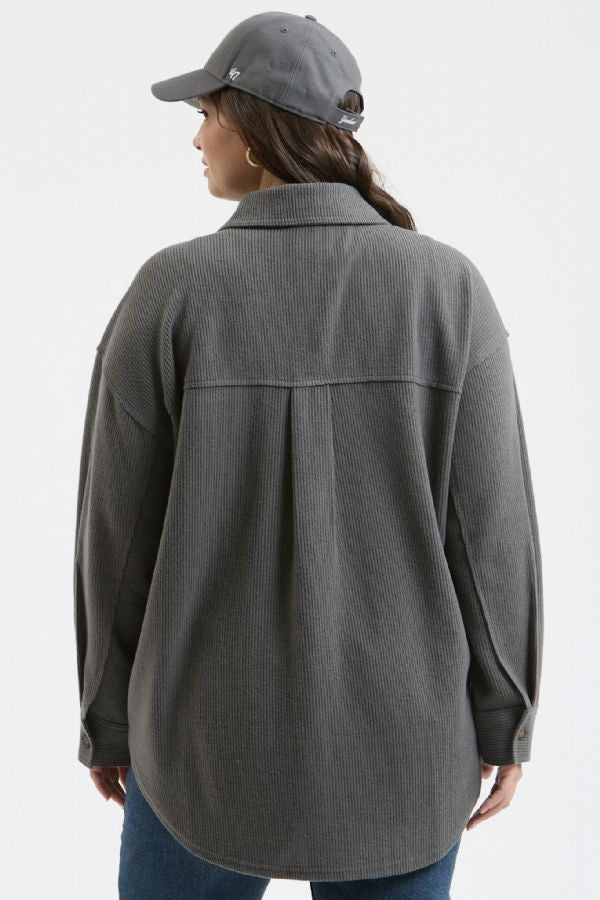 Curvy Soft Ribbed Hi-Low Shacket