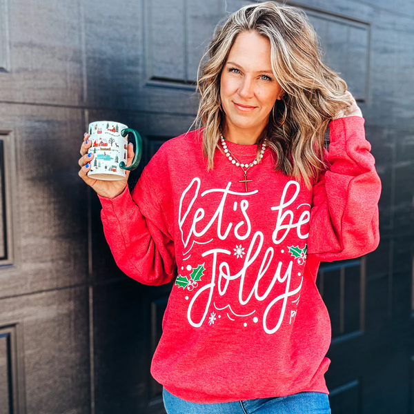 Red Let's Be Jolly Crewneck