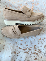 Valerie's Tan Suede Loafer