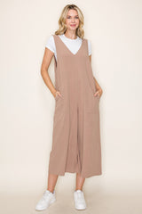 V-Neck Sleeveless Jumpsuit w/ Pocket