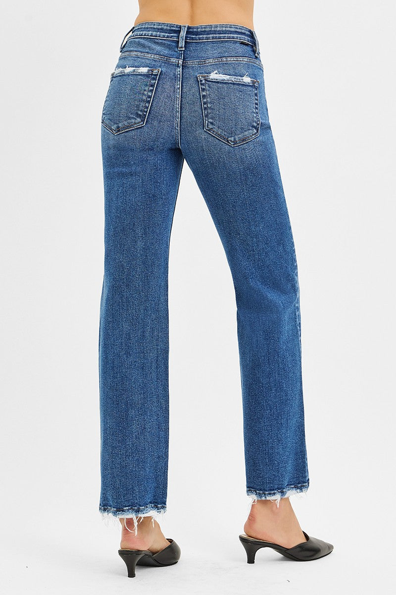 Curvy Maya's TC High Rise Ankle Straight Jeans