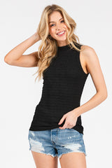 Black Knit Sleeveless Top