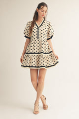 Black Tiered Polka Dot Dress