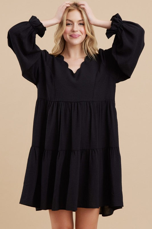 Scalloped Tiered Dress