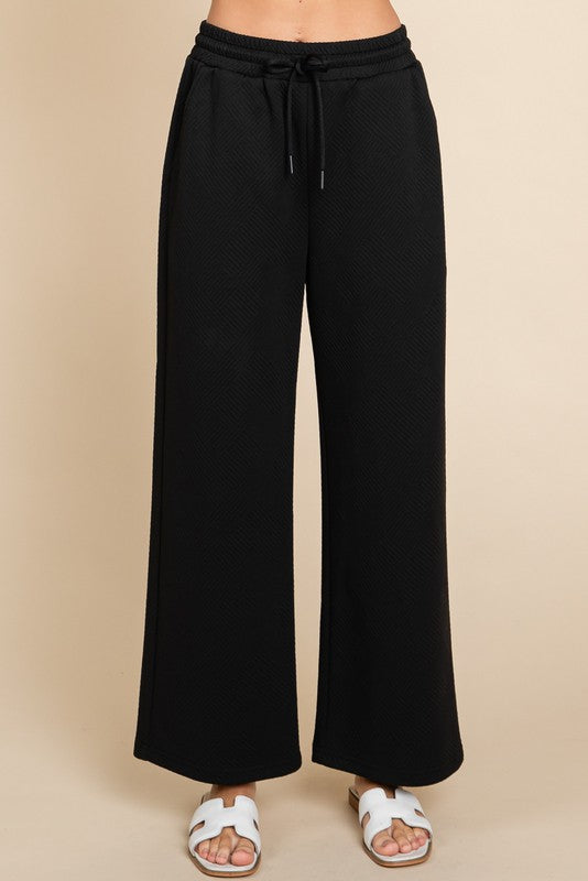 Black Abstract Textured Lounge Pants
