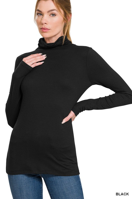 Mock Neck Basic Top