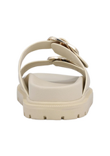Rosa's Dual Strap Gold Buckle Sandals