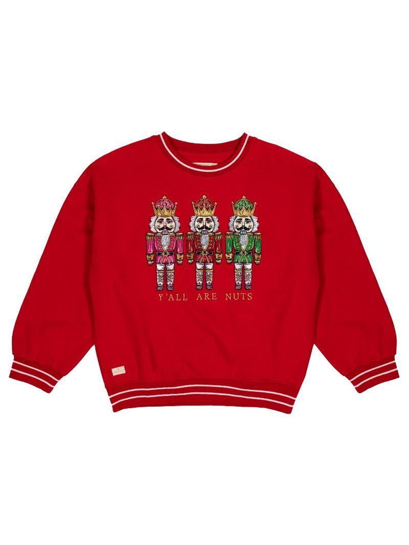 Red Embroidered Nutcracker Crewneck