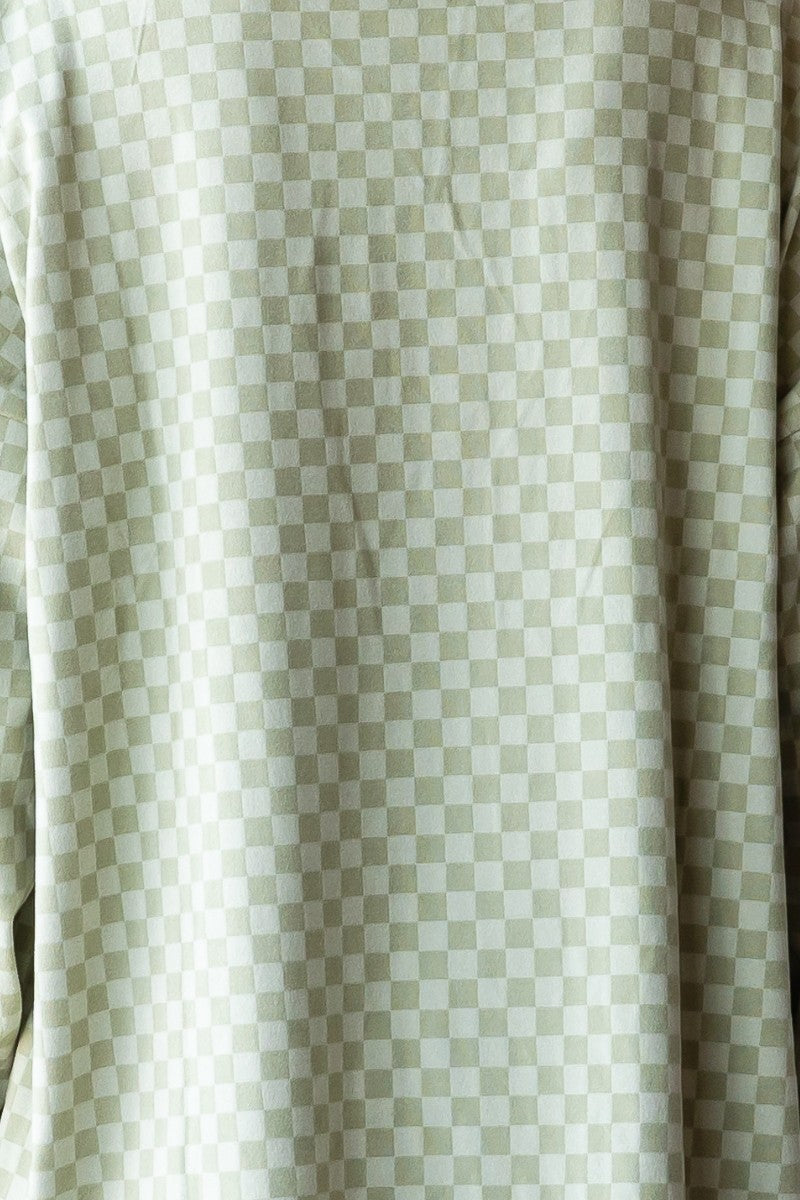 Soft Checkered Print Drawstring Pant W/ Pockets