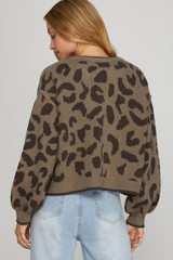 Leopard Long Sleeve Tied Cardigan