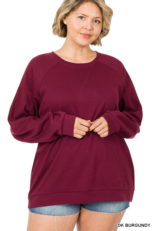 Curvy Burgundy Crewneck
