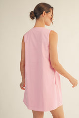 Front Tie Pleated Dress