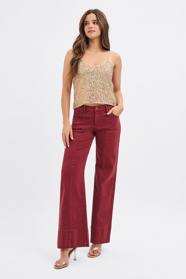 Mora's Wine Mid Rise Wide Leg