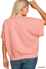 Curvy Scuba Half Zip Sleeveless Pullover