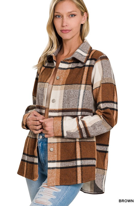 Plaid Button Down Shacket