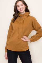 Basic Cowl Neck Textured Top