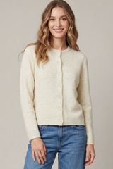 Oatmeal Button Down Long Sleeve Cardigan