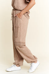 Mineral Wash Eyelet Detailed Joggers