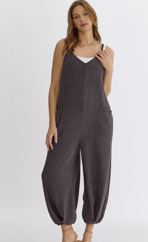 Textured Slouchy Jumpsuit