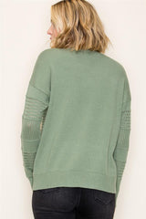 Long Sleeve V Neck Striped Sweater Top
