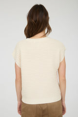 Button Down Short Sleeve Knit Cardigan Vest