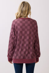 Maroon Checkered Pullover